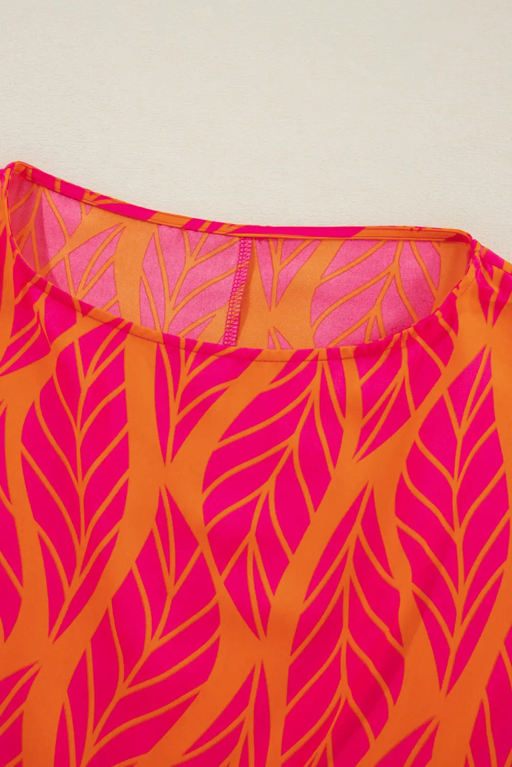 Rose Leafy Printed Smocked Lantern Sleeve Plus Size Blouse - BB Fashion Outlet