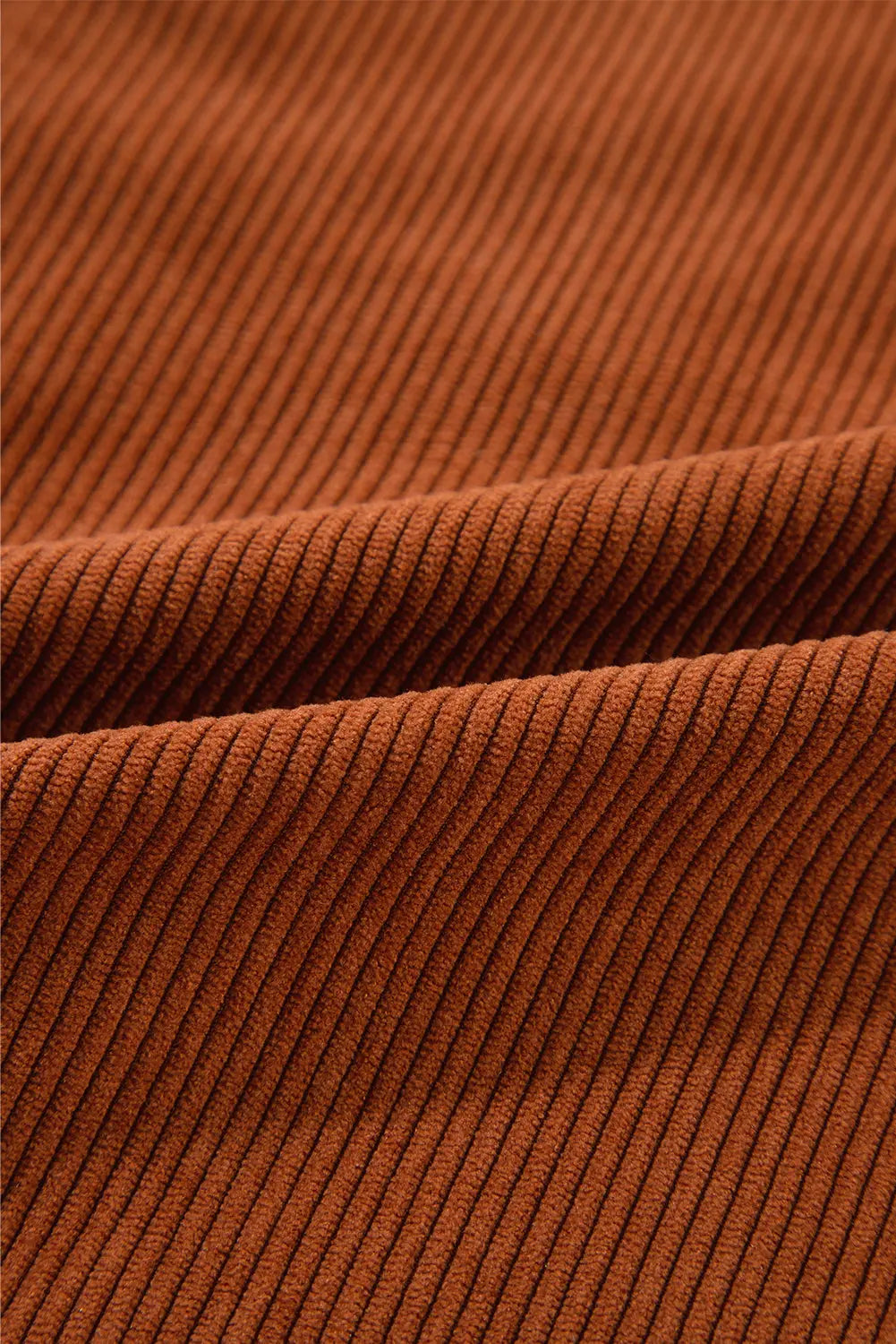 Rose Red Colourblock Curved Hem Corduroy Shacket with Pocket - eAura