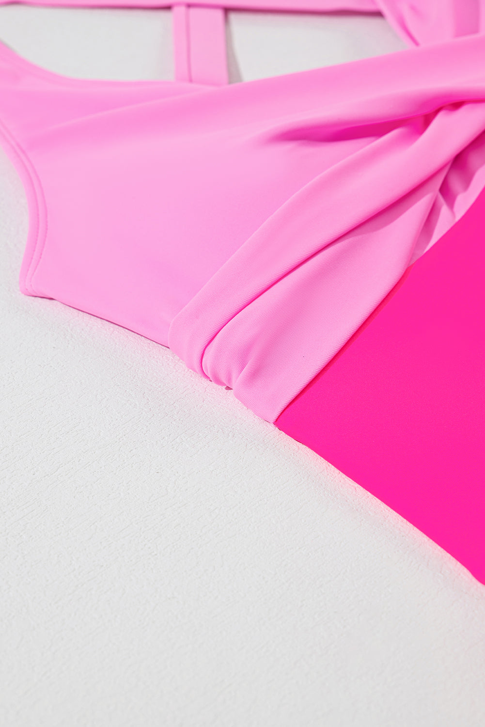 Rose Red Crisscross Straps Tie Back Flared One Piece Swimsuit - Swimwear/Swim Dresses