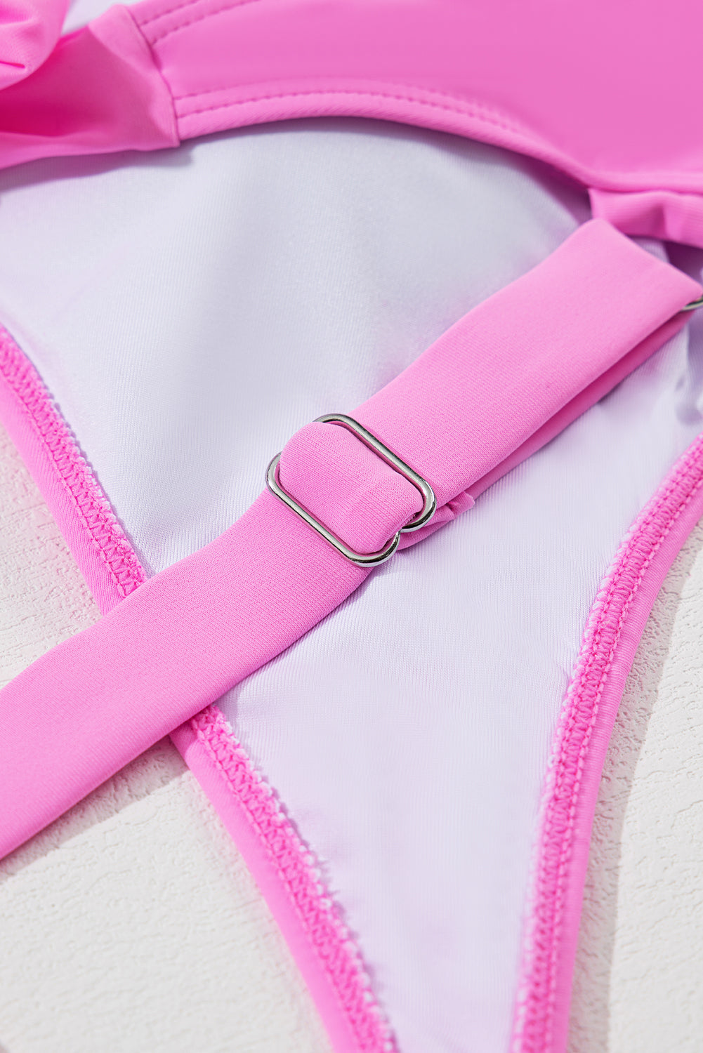 Rose Red Crisscross Straps Tie Back Flared One Piece Swimsuit - Swimwear/Swim Dresses