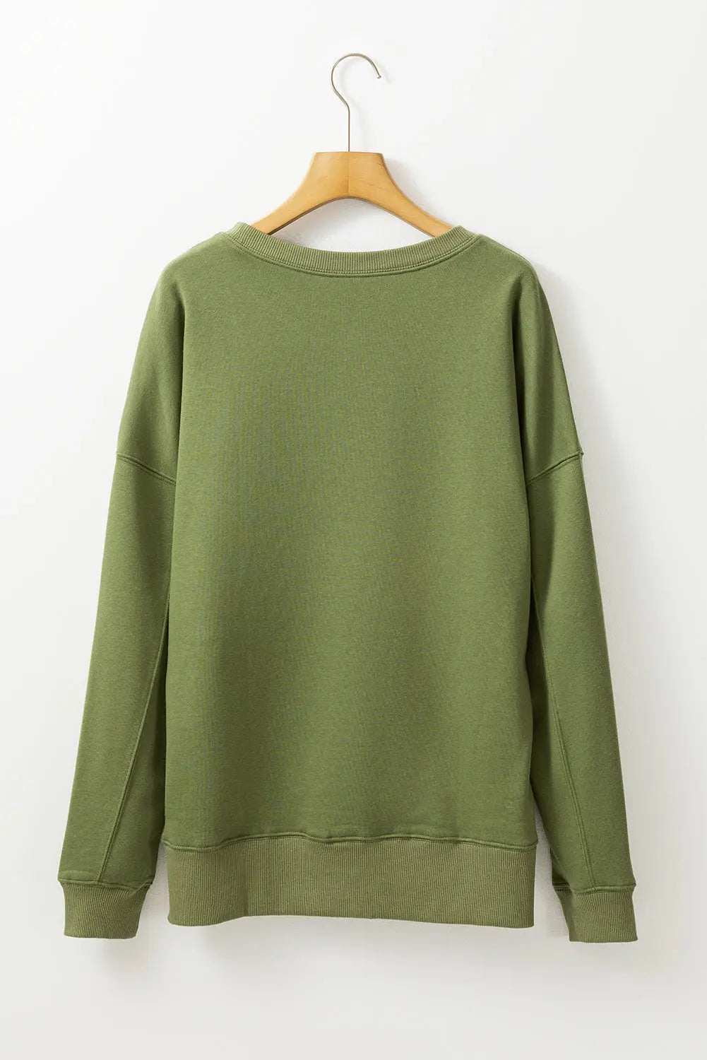 Rose Red Drop Shoulder Crisscross Stitching Pocketed Loose Sweatshirt Beagle Boutique Fashion Outlet