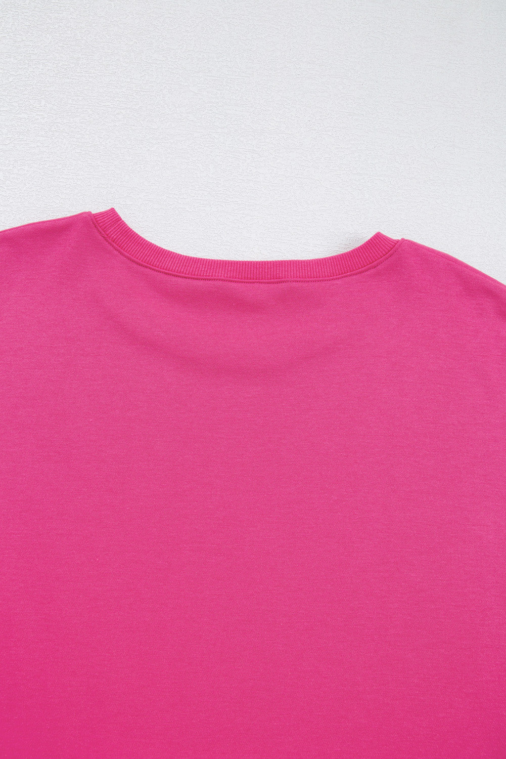 Rose Red Plus Size Printed Patchwork Sleeve Split Sweatshirt - eAura