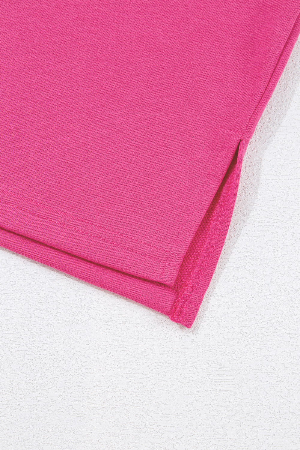 Rose Red Plus Size Printed Patchwork Sleeve Split Sweatshirt - eAura