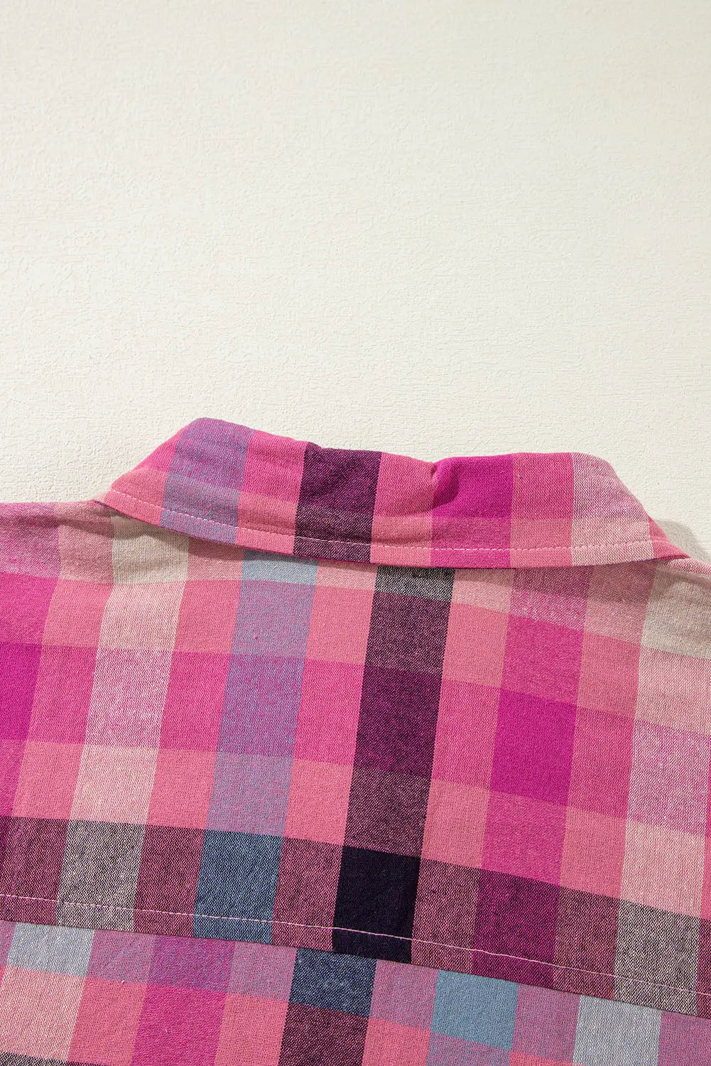 Rose Stripe Plus Size Checkered Print Button up Shirt - BB Fashion Outlet