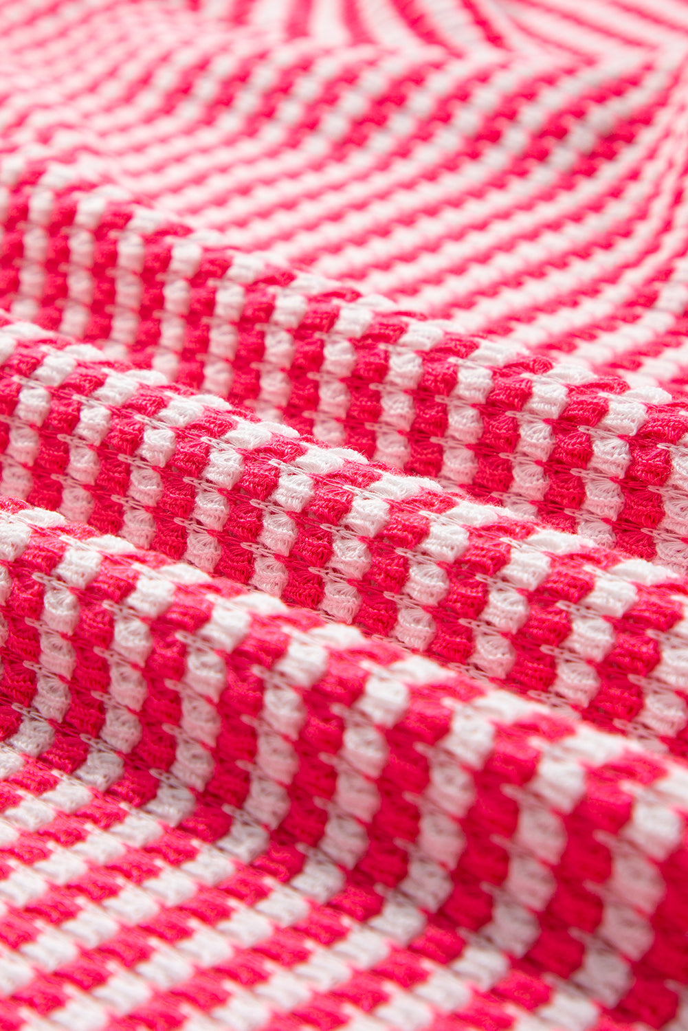 Rose Stripe Round Neck Drop Shoulder Long Sleeve Top - eAura