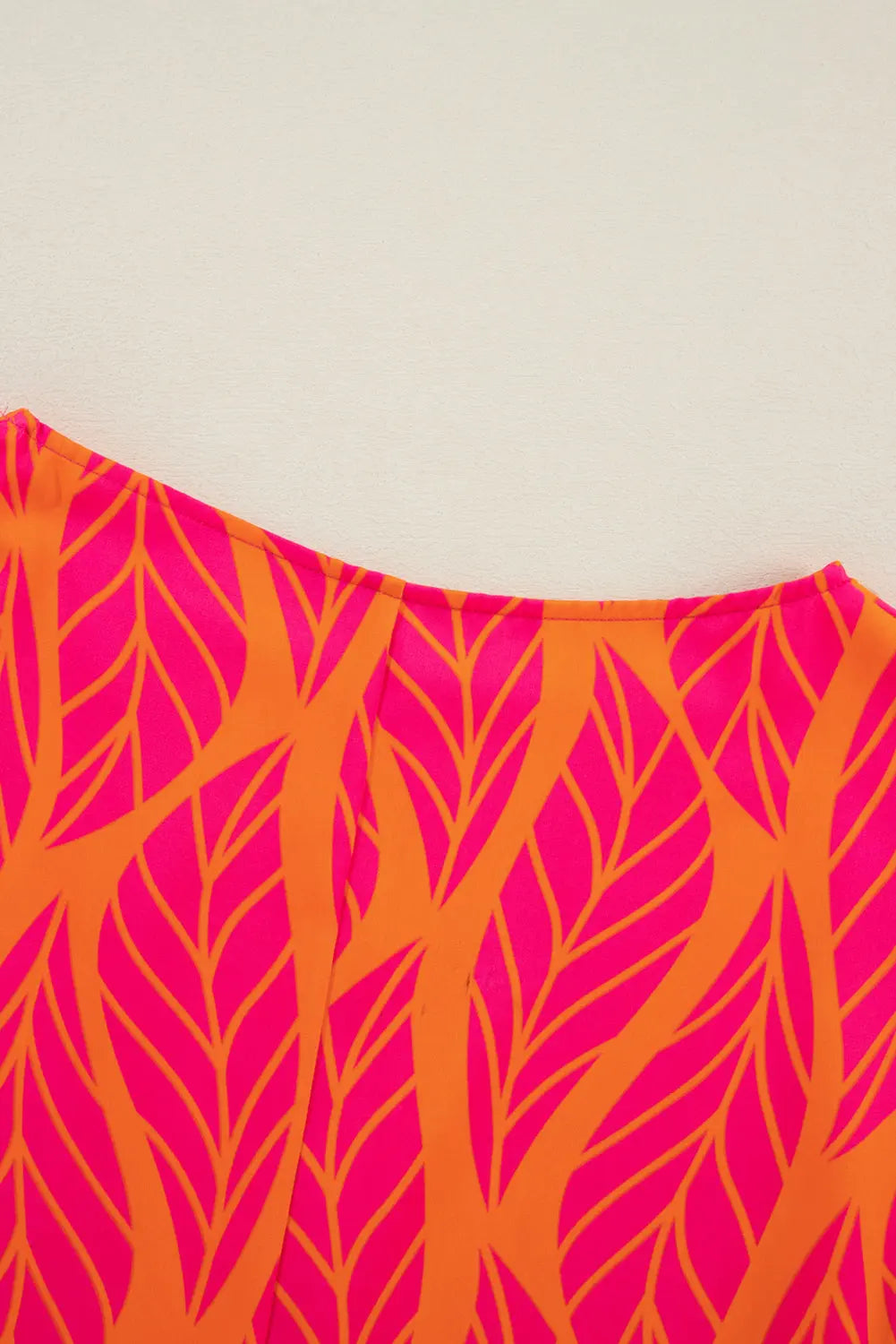 Rose Tropical Leaf Print Smocked Puff Sleeve Blouse Beagle Boutique Fashion Outlet