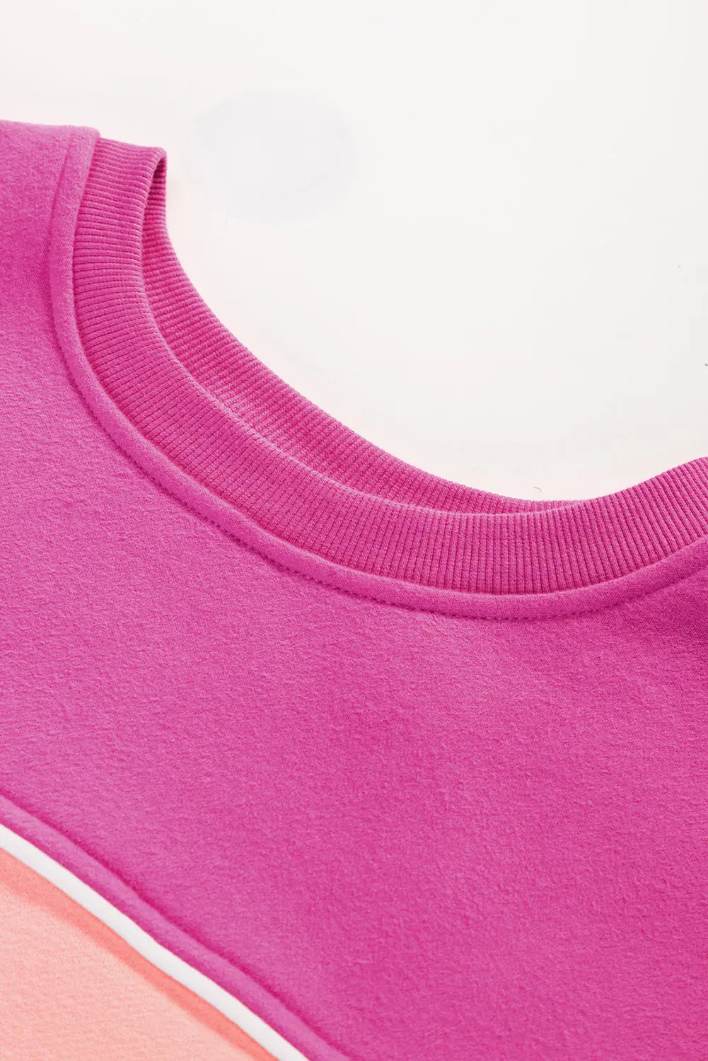 Sachet Pink Colourblock Patchwork Drop Shoulder Ribbed Trim Sweatshirt Beagle Boutique Fashion Outlet
