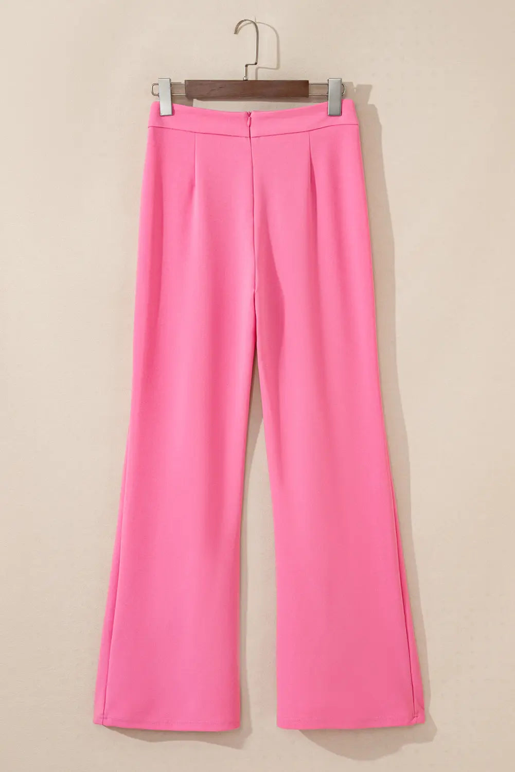 Sachet Pink High Waist Central Seam Flared Trousers Beagle Boutique Fashion Outlet