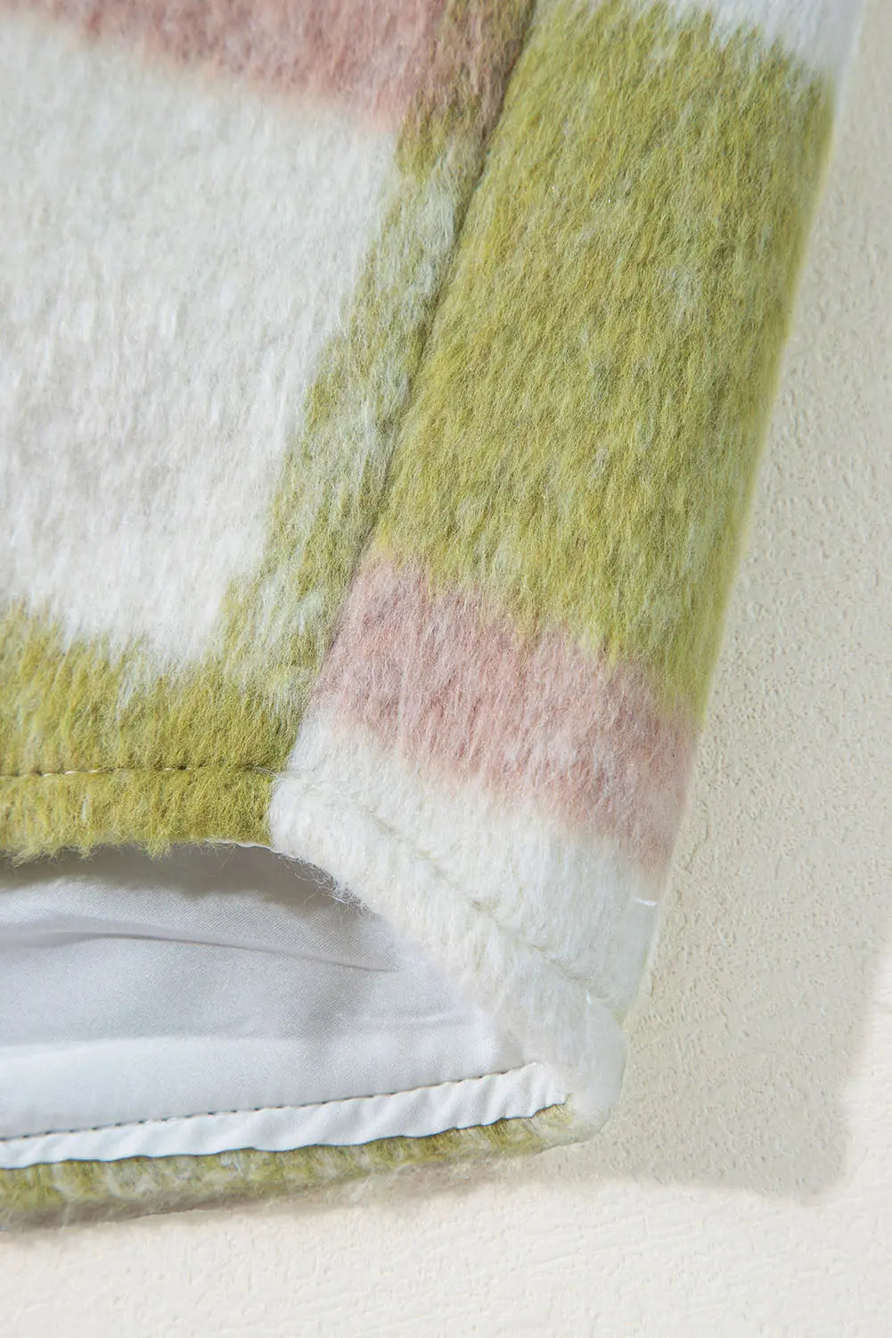 Sage Green Plaid Print Buttoned Flap Pockets Baggy Shacket eAura