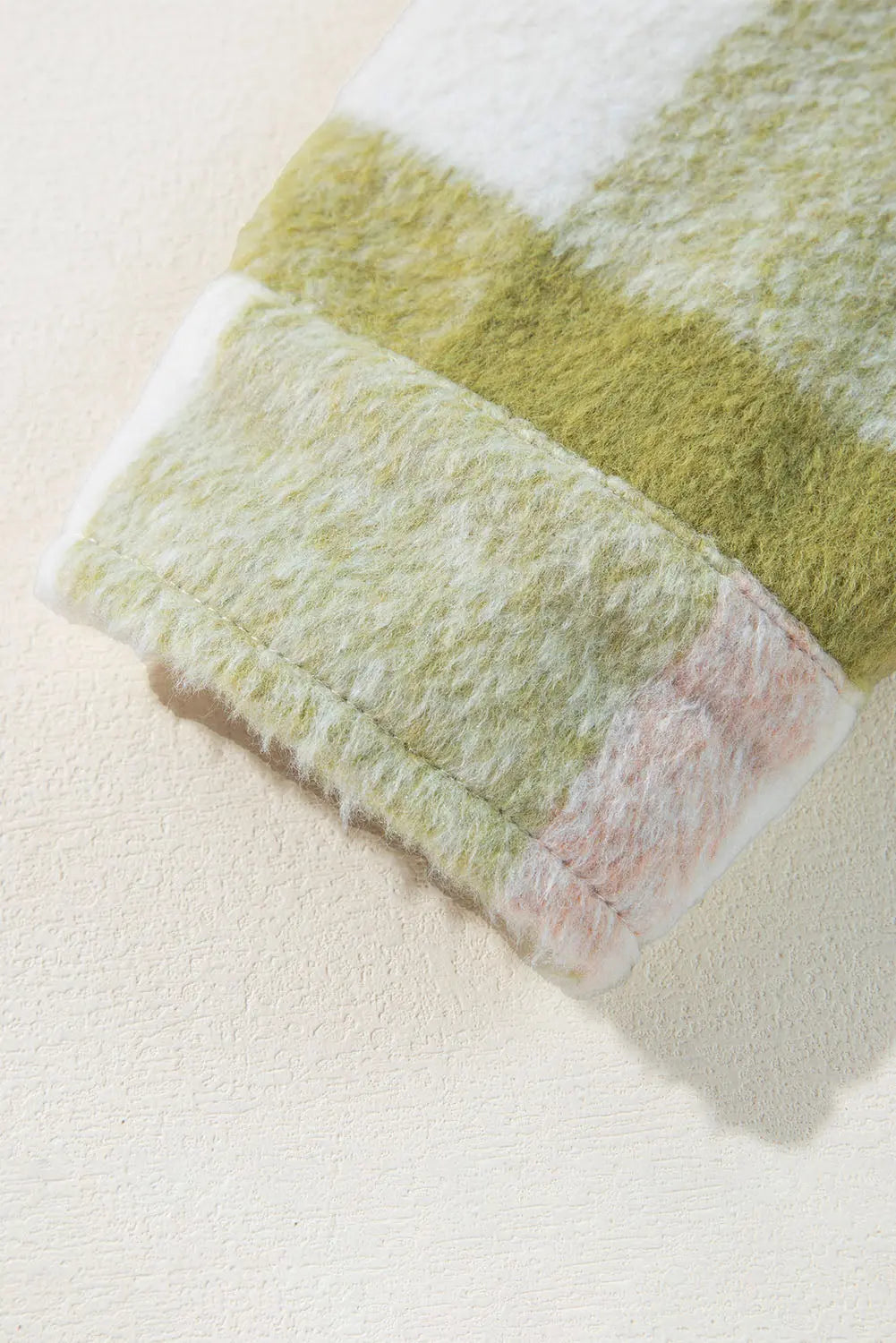 Sage Green Plaid Print Buttoned Flap Pockets Baggy Shacket eAura