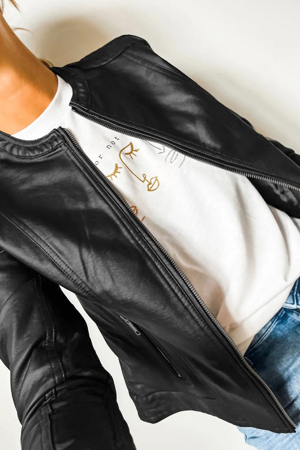 Sage Green Solid Faux Leather Zipper Slim Fit Bomber Jacket - BB Fashion Outlet