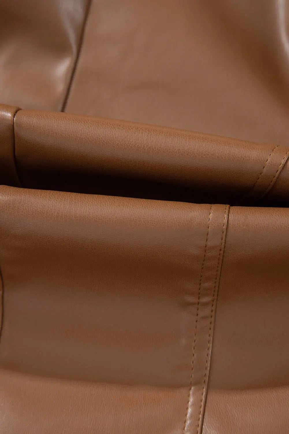 Sage Green Solid Faux Leather Zipper Slim Fit Bomber Jacket - BB Fashion Outlet