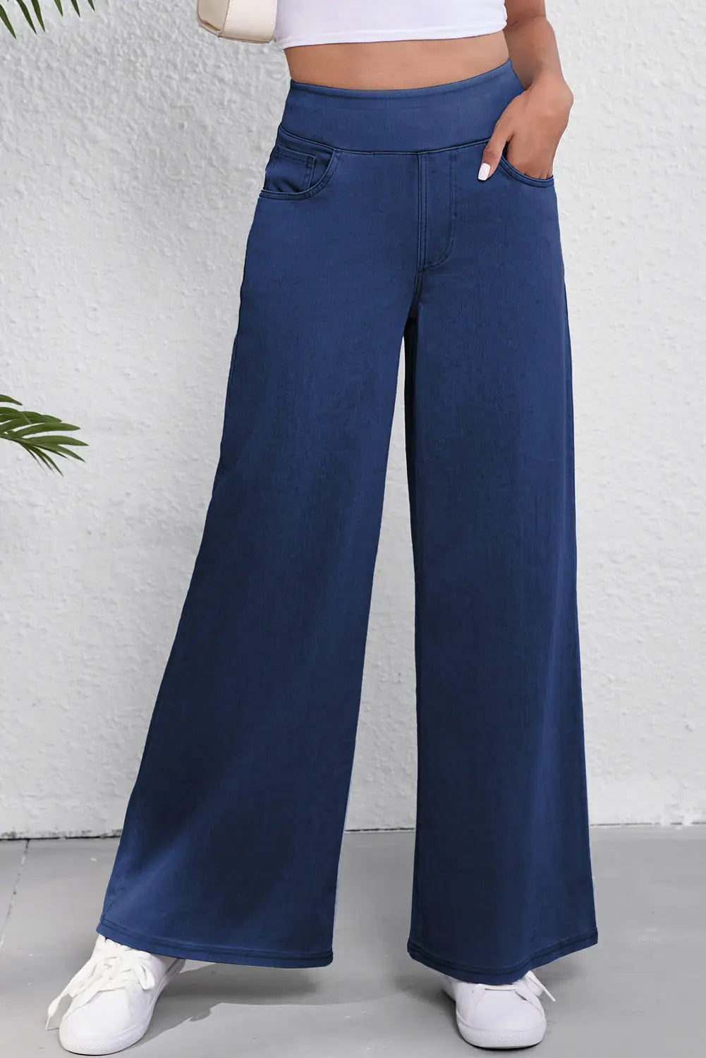 Sail Blue Medium Wash Straight Leg Loose Casual Jeans eAura