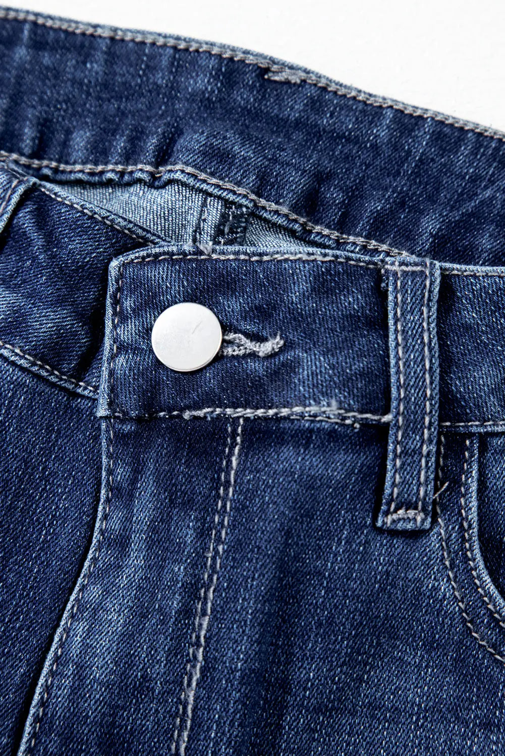 Sail Blue Mineral Wash Raw Hem High Waist Flared Jeans eAura