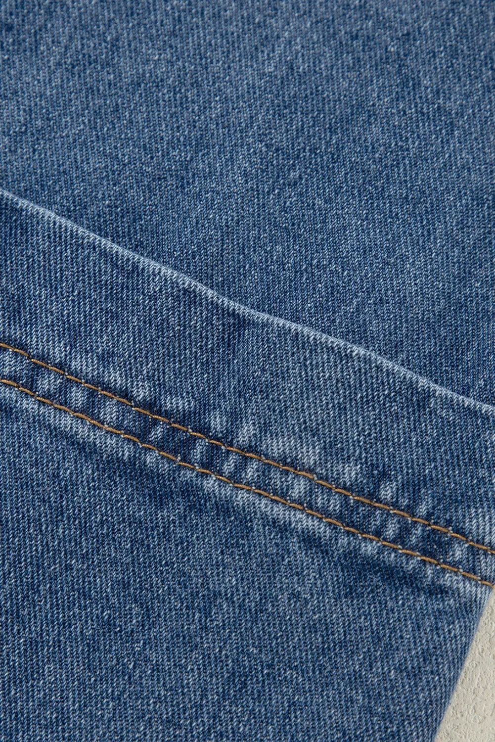 Sail Blue Side Pockets Lapel Collar Denim Jacket - eAura