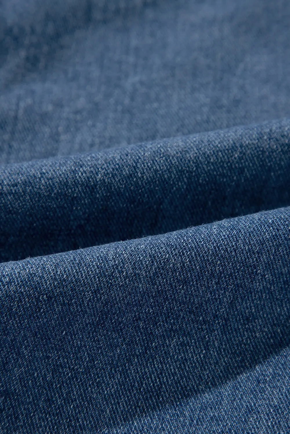 Sail Blue Side Pockets Lapel Collar Denim Jacket - eAura