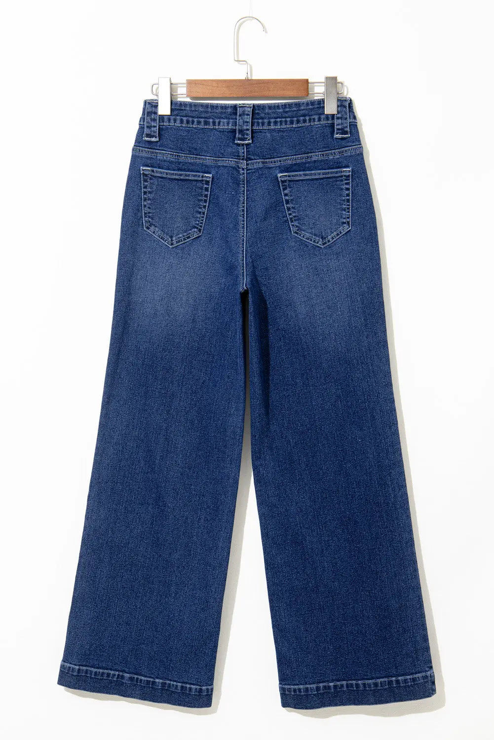 Sail Blue Wide Leg Pocketed High Waist Jeans eAura