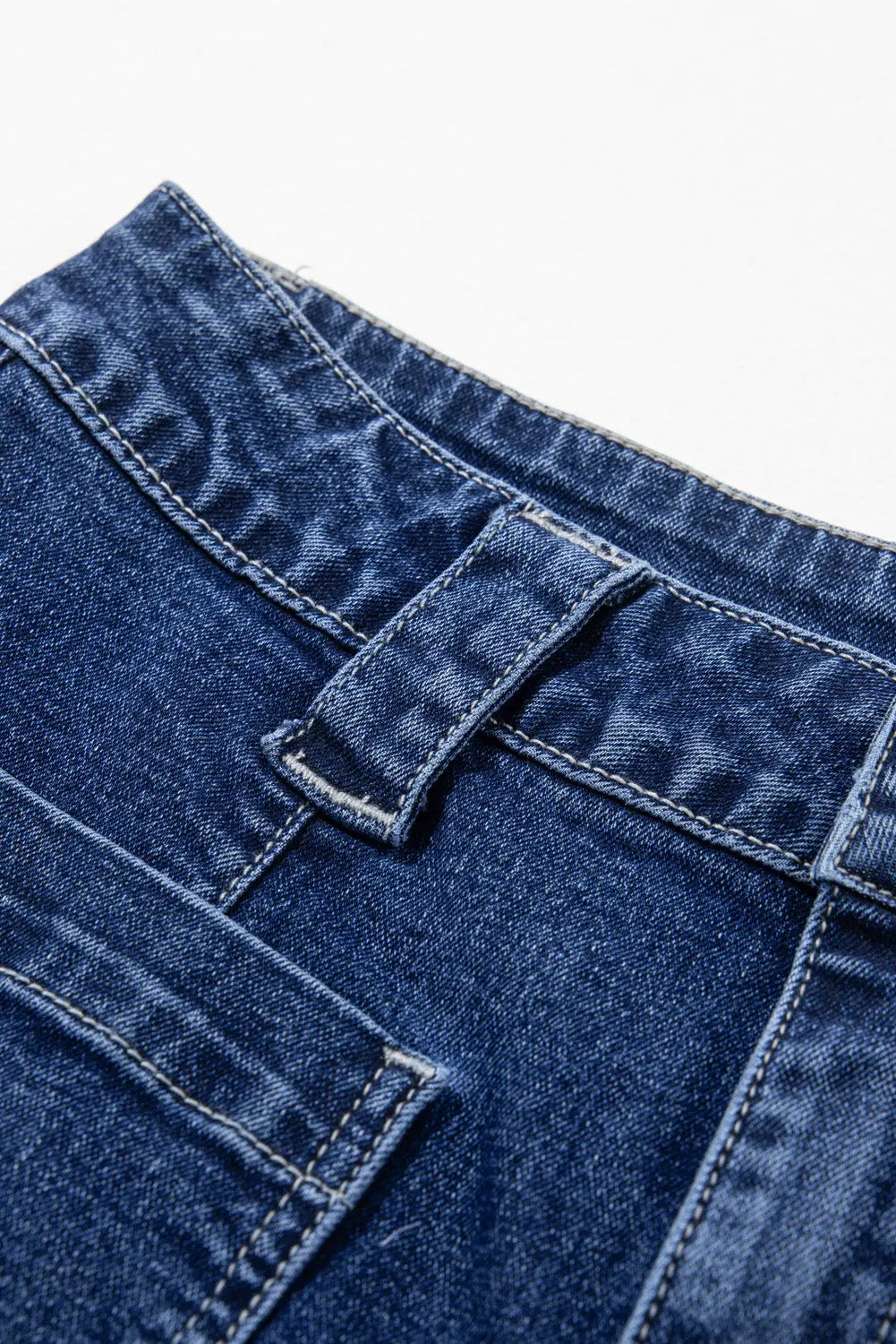 Sail Blue Wide Leg Pocketed High Waist Jeans eAura