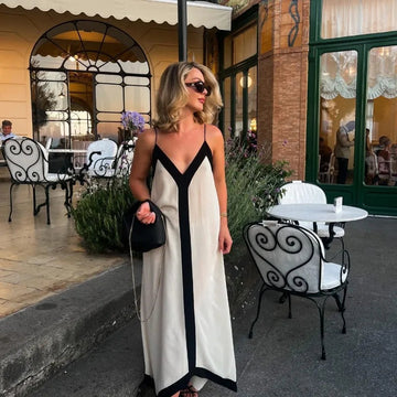 Spaghetti Strap Maxi Dress Women V-Neck Backless eprolo