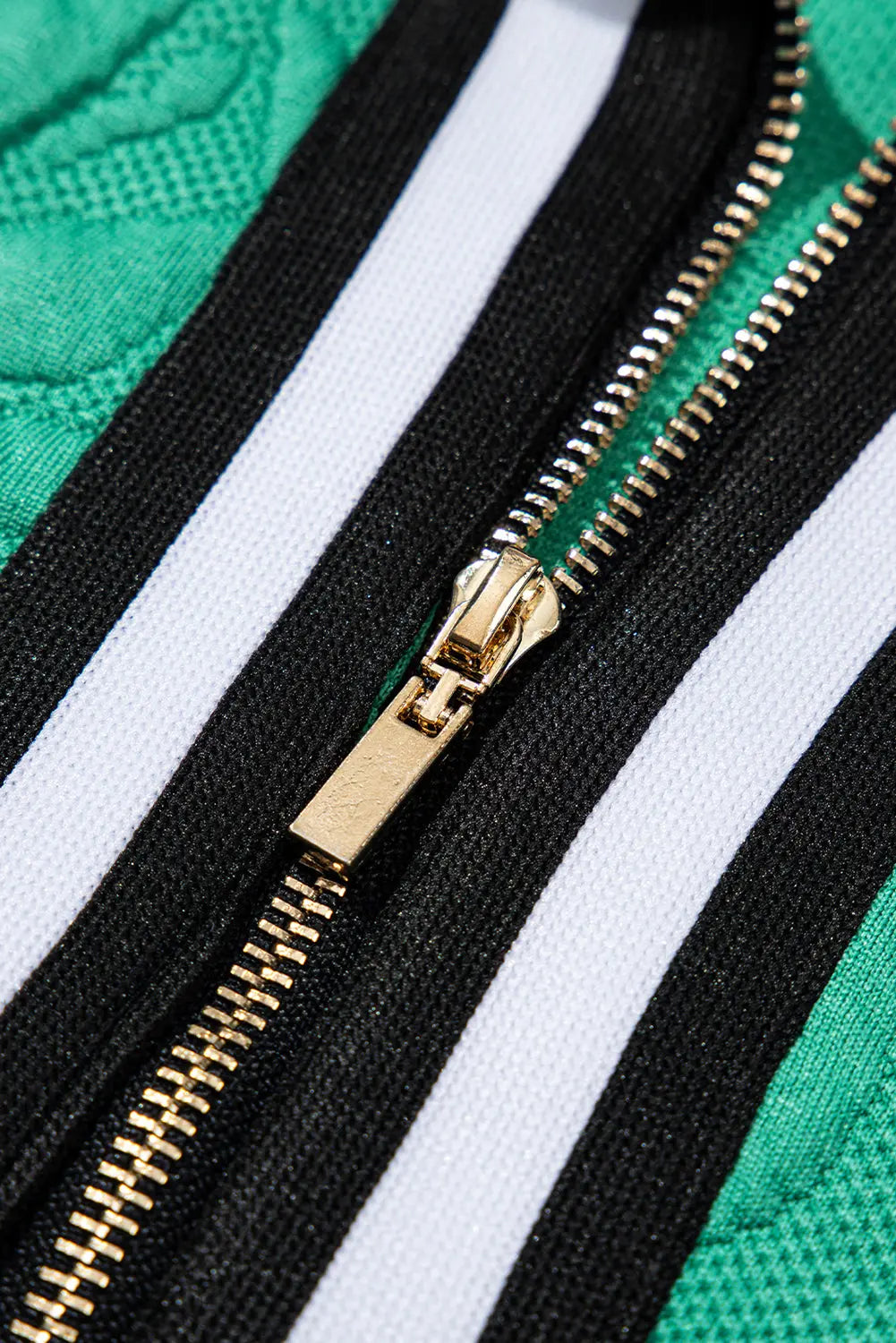 Sea Green Jacquard Textured Quarter Zipper Shift Mini Dress - eAura