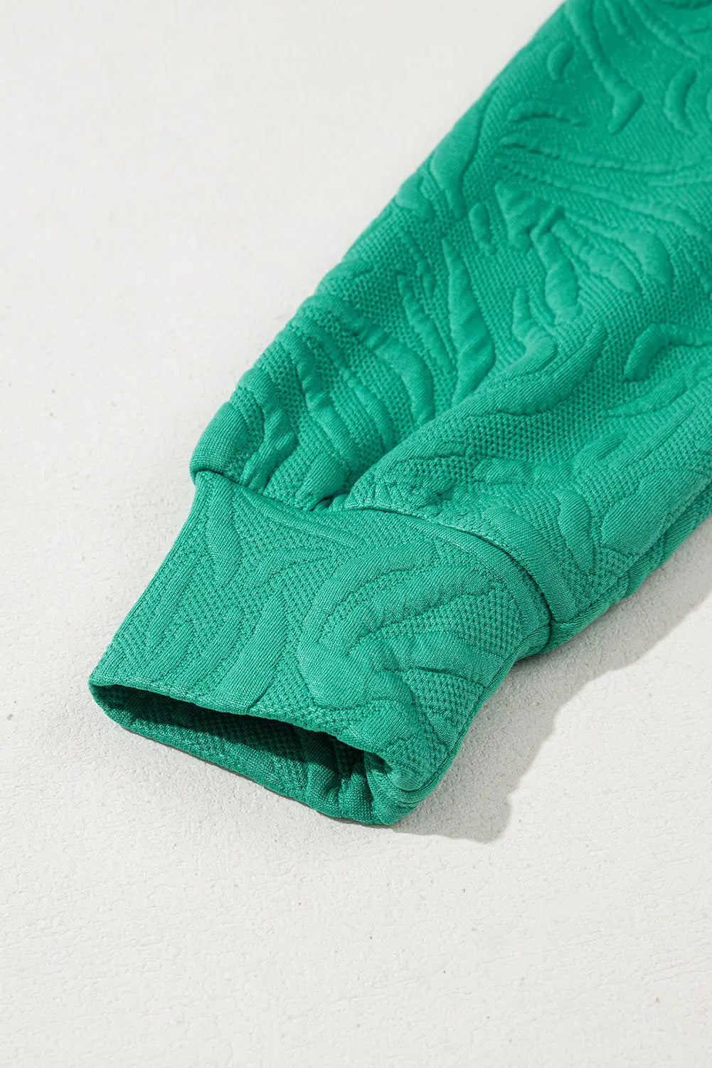 Sea Green Jacquard Textured Quarter Zipper Shift Mini Dress - eAura