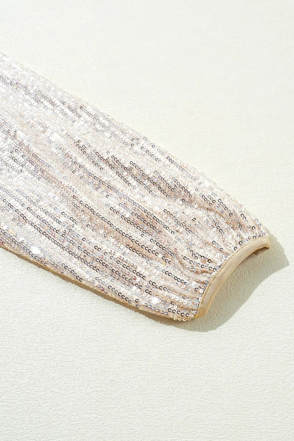 Sequin Zip up Round Neck Long Sleeve Jacket - eAura