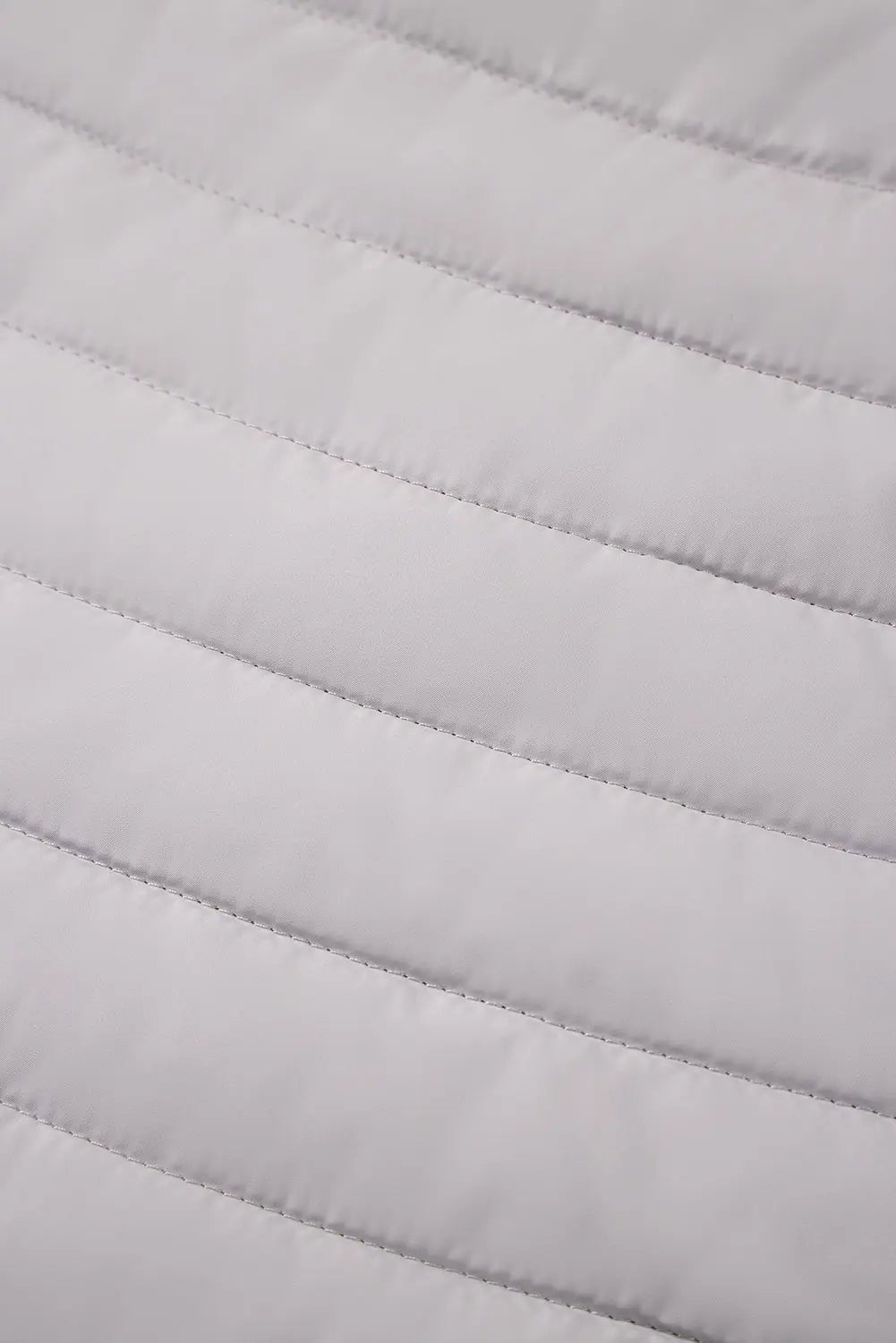 Silvery Solid Colour Quilted Zip-up Puffer Jacket - eAura