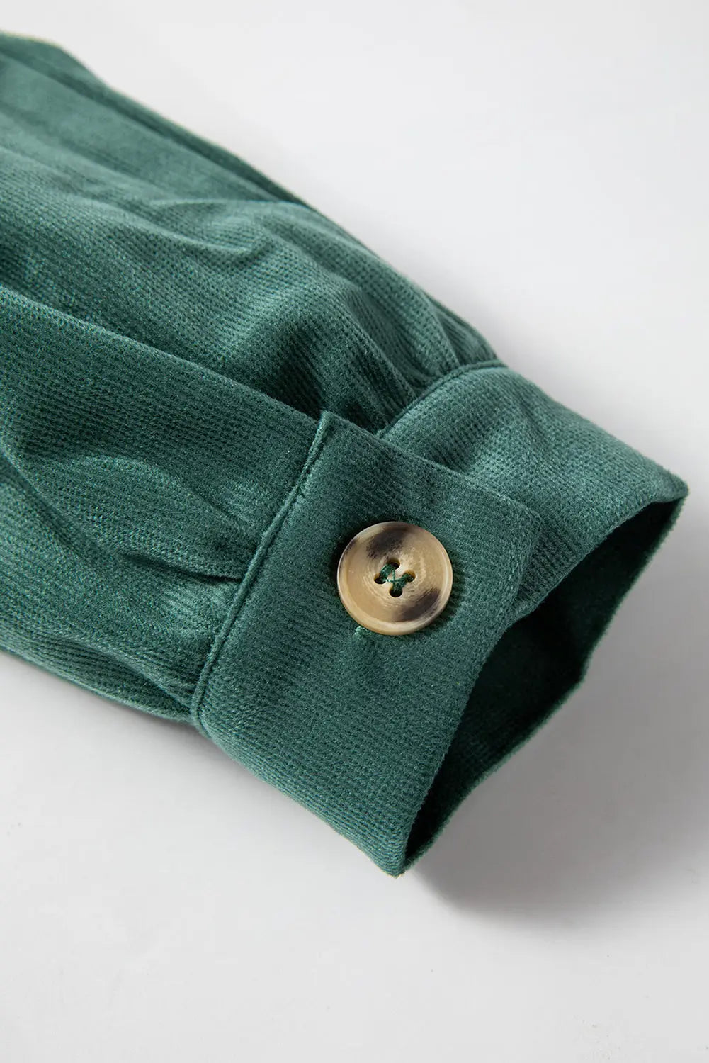 Skobeloff Corduroy Ruffle Tiered Buttoned O Neck Shirt Beagle Boutique Fashion Outlet