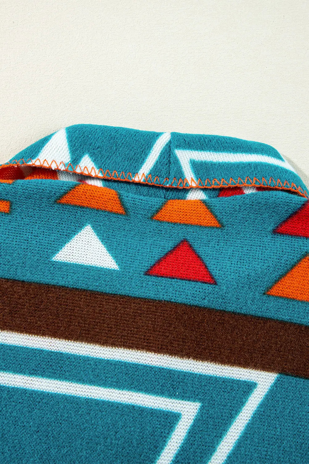 Sky Blue Aztec Printed Lapel Bell Sleeve Jacket - eAura