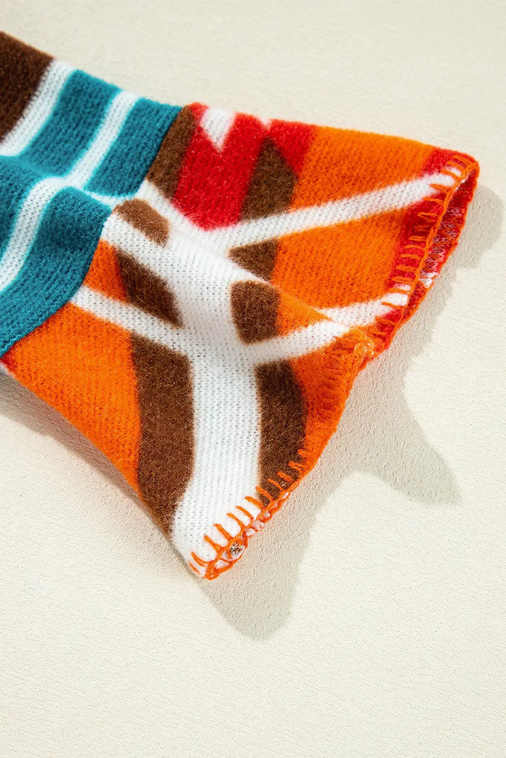 Sky Blue Aztec Printed Lapel Bell Sleeve Jacket - eAura