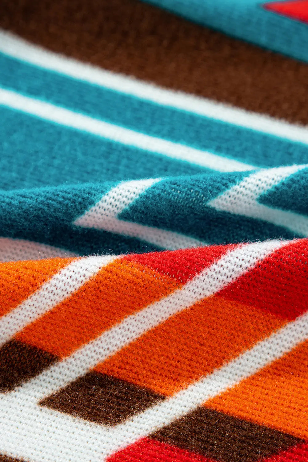 Sky Blue Aztec Printed Lapel Bell Sleeve Jacket - eAura