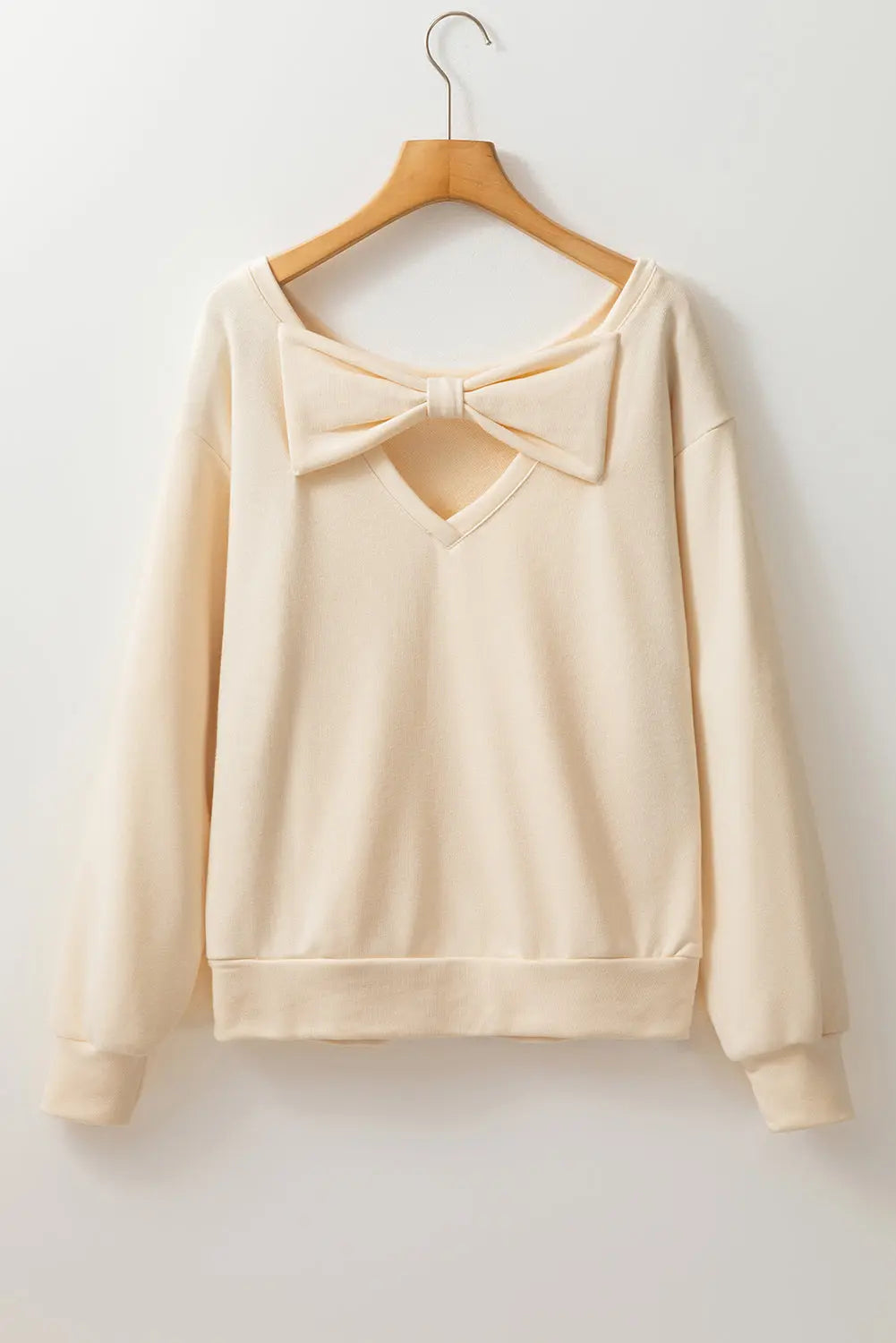 Sky Blue Bowknot Dewback Round Neck Sweatshirt Beagle Boutique Fashion Outlet