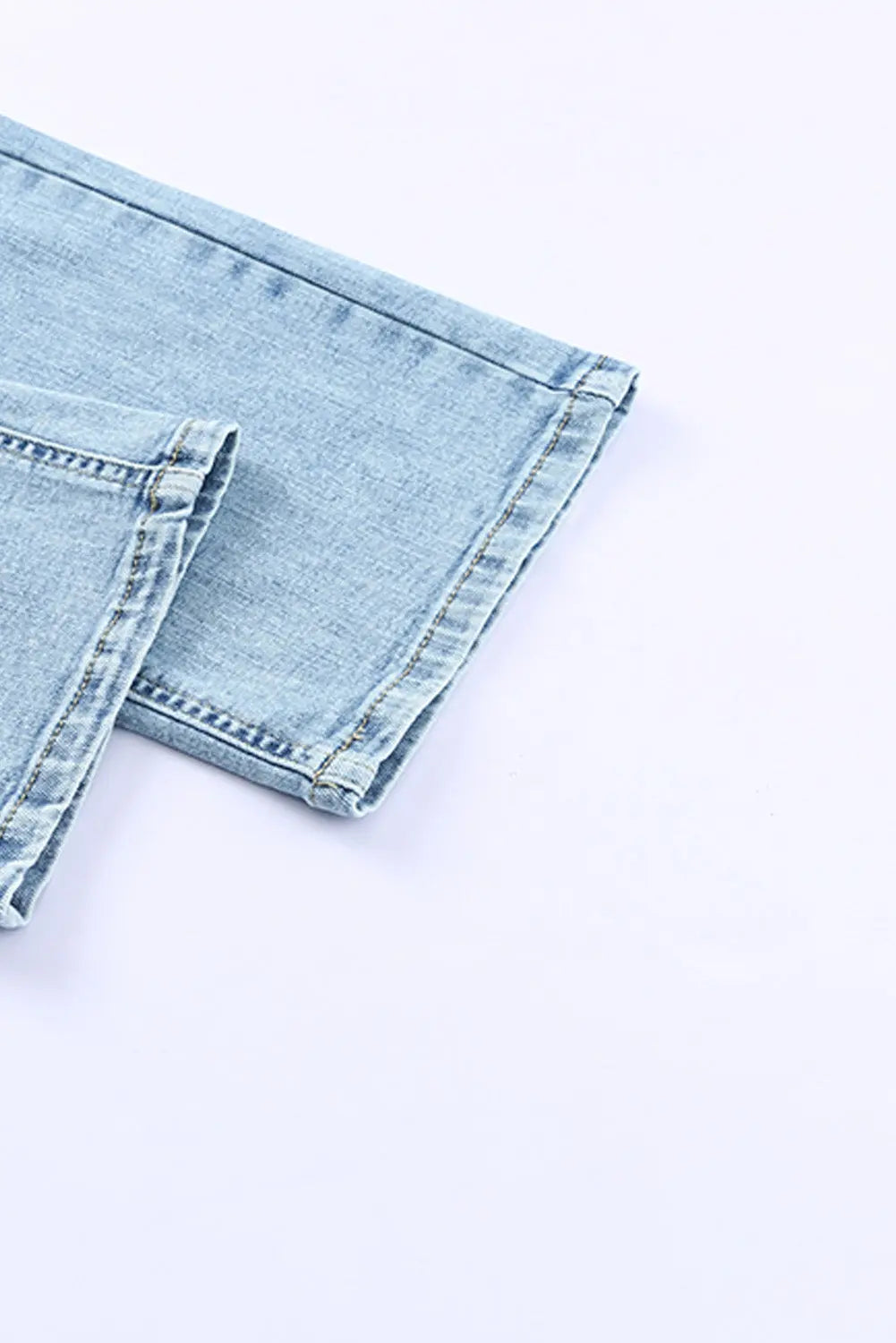 Sky Blue Gather Round Distressed Pocketed Denim Jogger eAura