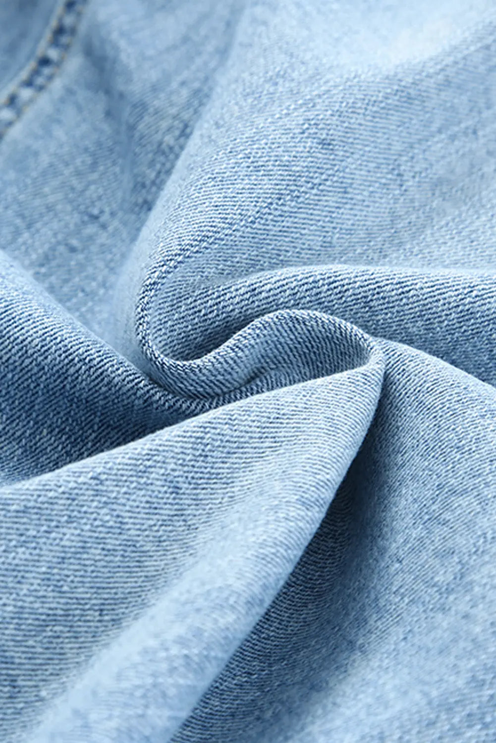 Sky Blue Gather Round Distressed Pocketed Denim Jogger eAura