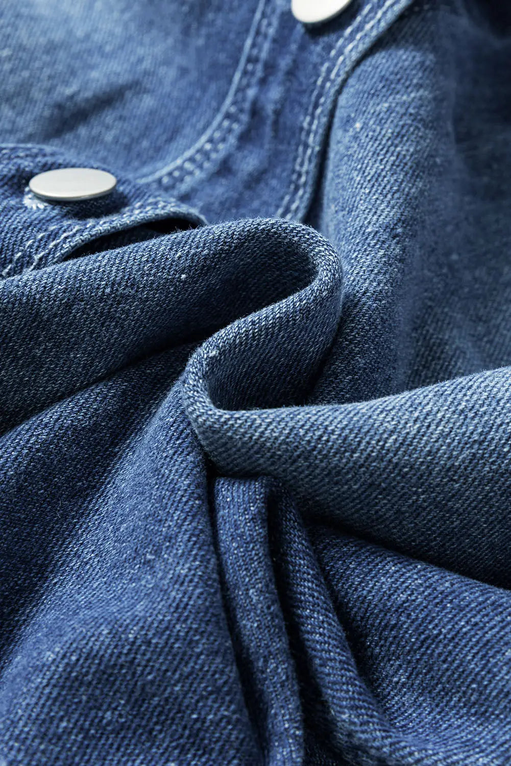 Sky Blue Light Wash Distressed Frayed Long Denim Jacket - eAura