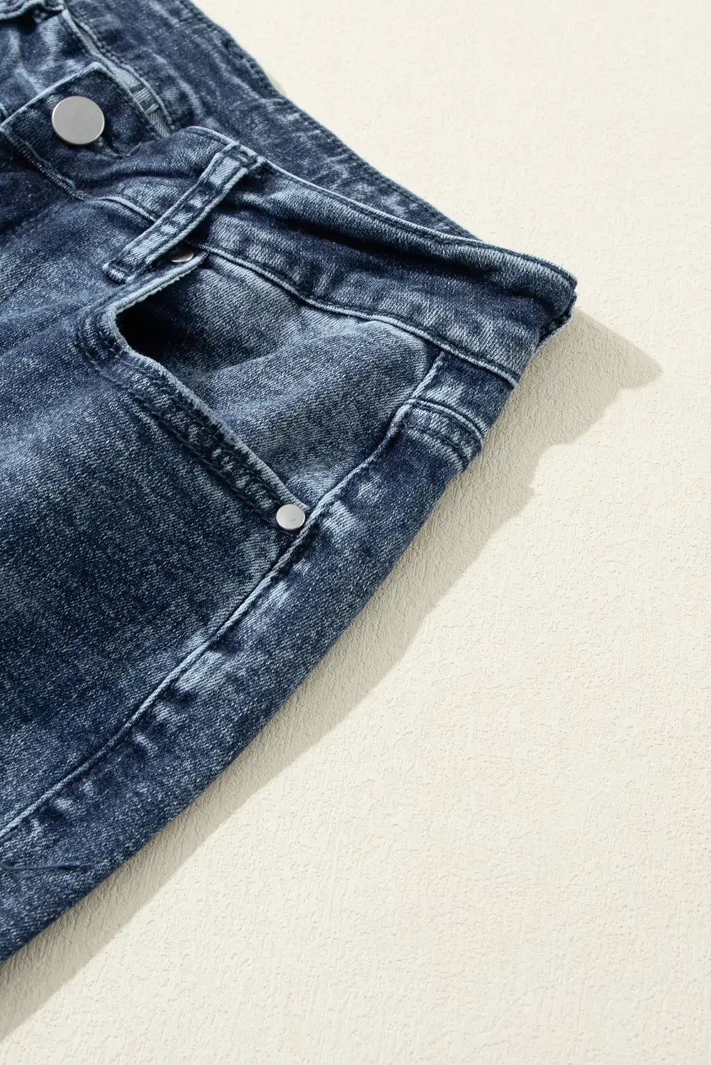 Sky Blue Light Wash Frayed Slim Fit High Waist Jeans eAura