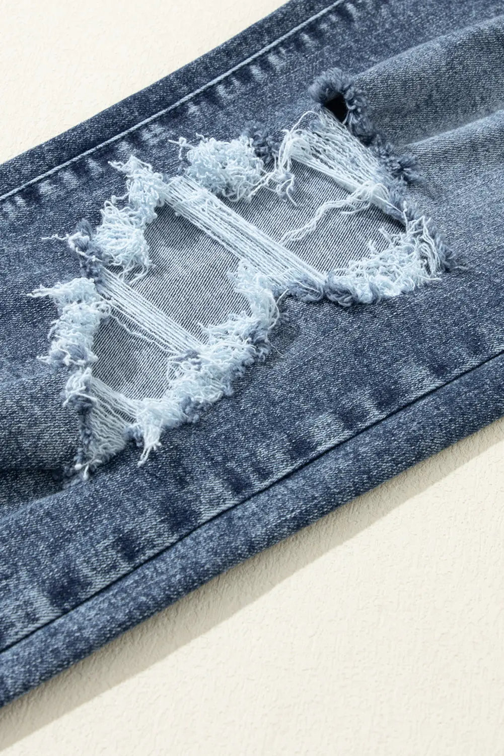 Sky Blue Light Wash Frayed Slim Fit High Waist Jeans eAura
