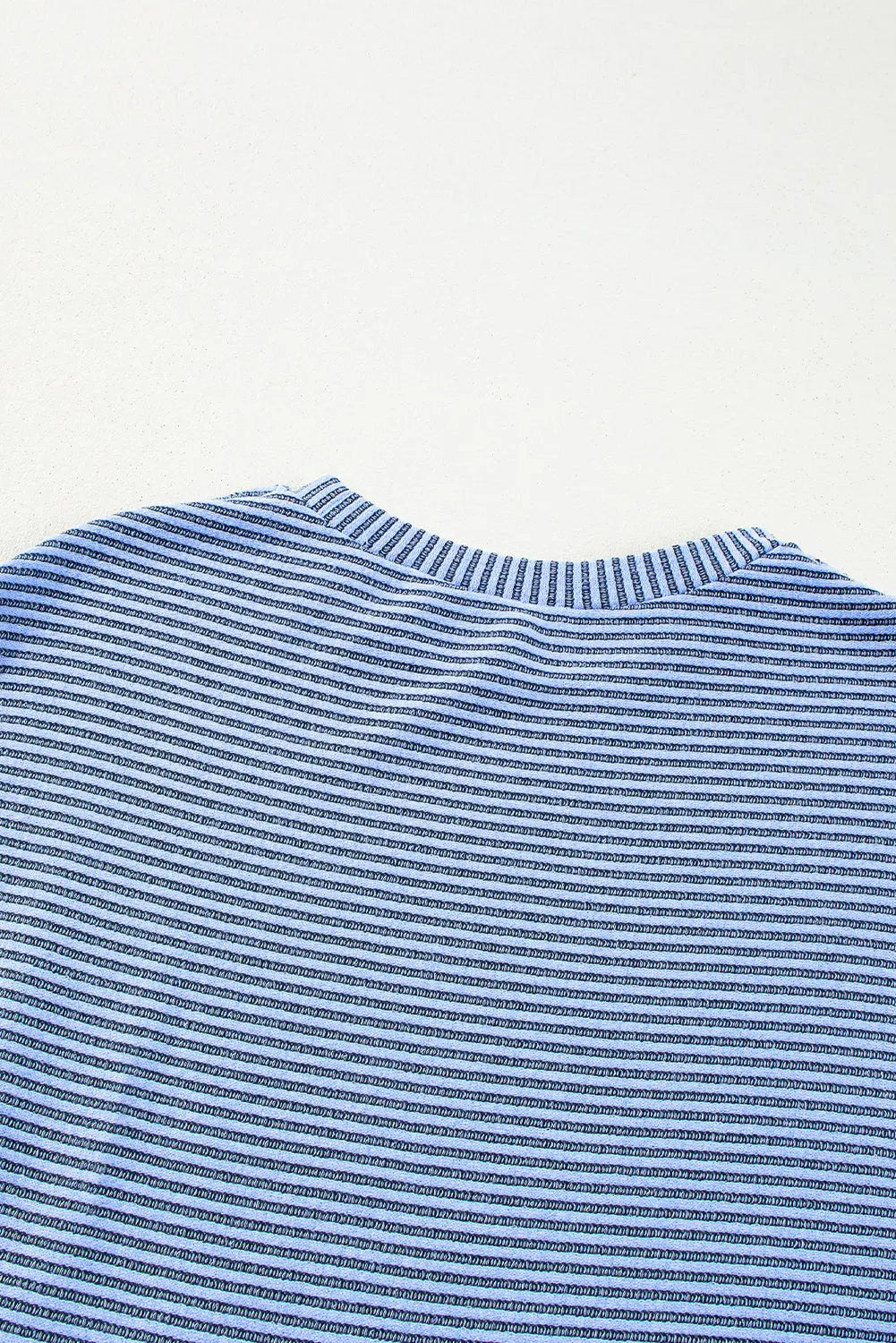 Sky Blue Stripe Patchwork Pleated High Waist Loose Mini Dress - Dresses/Mini Dresses