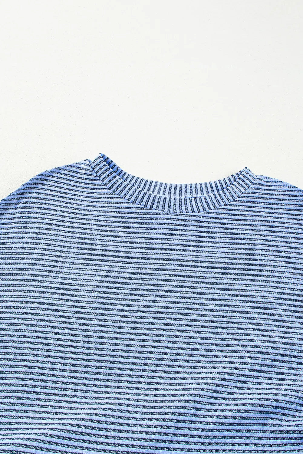 Sky Blue Stripe Patchwork Pleated High Waist Loose Mini Dress - Dresses/Mini Dresses