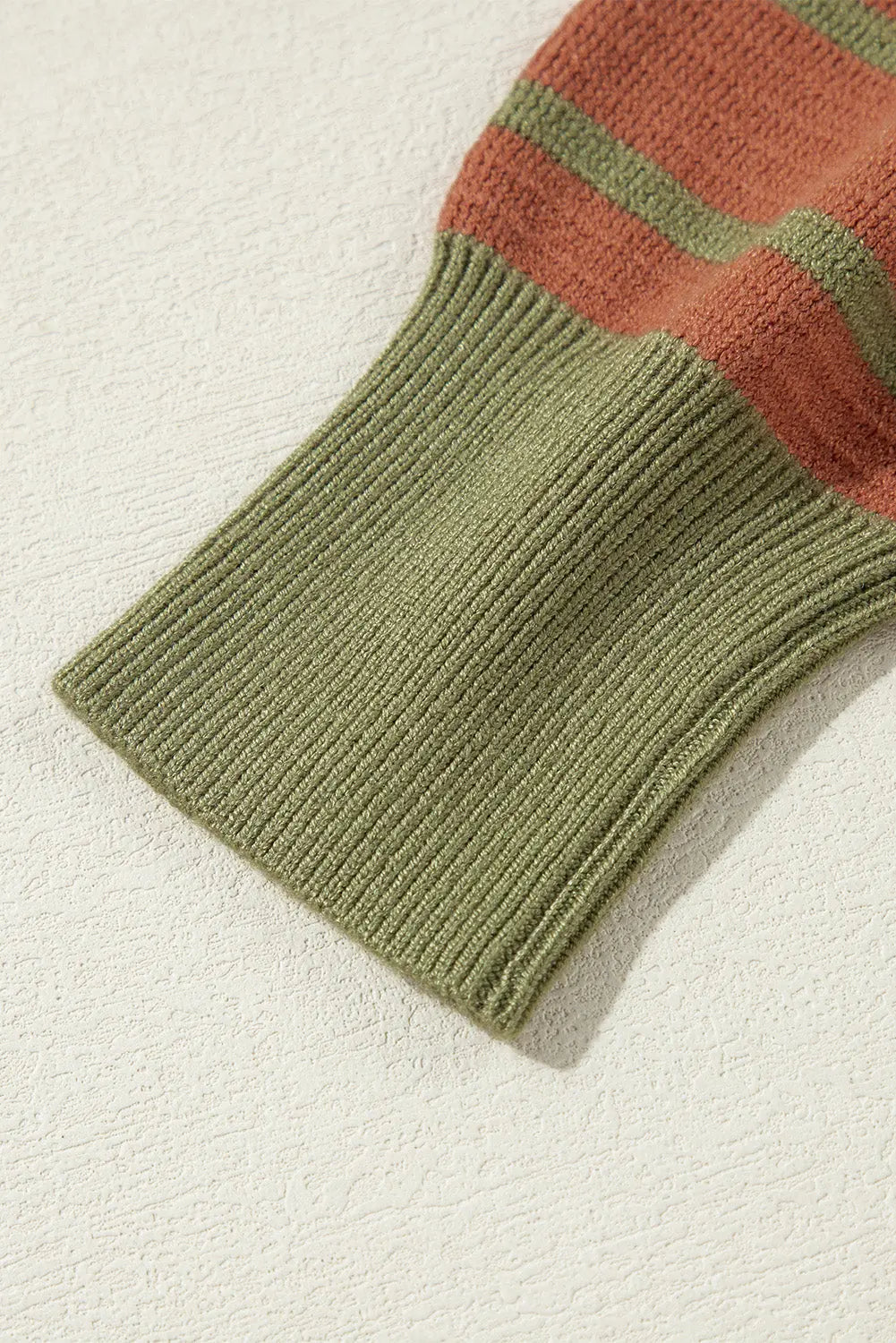 Sky Blue Stripe Trimmed Round Neck Drop Shoulder Loose Sweater Beagle Boutique Fashion Outlet