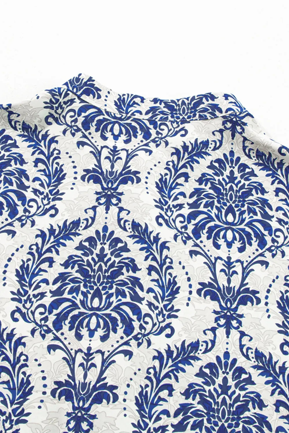 Sky Blue Tribal Pattern Print Notch Neck Buttoned Plus Size Shirt Beagle Boutique Fashion Outlet