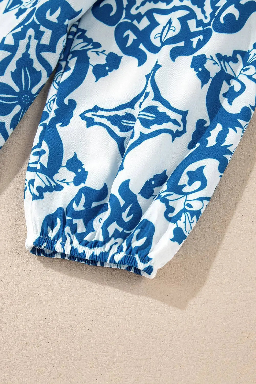 Sky Blue Tribal Print Button Up Notch Neck Loose Mini Dress - BB Fashion Outlet