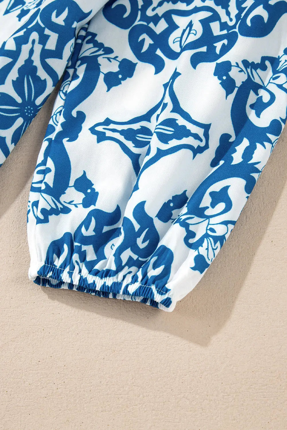 Sky Blue Tribal Print Button Up Notch Neck Loose Mini Dress - eAura