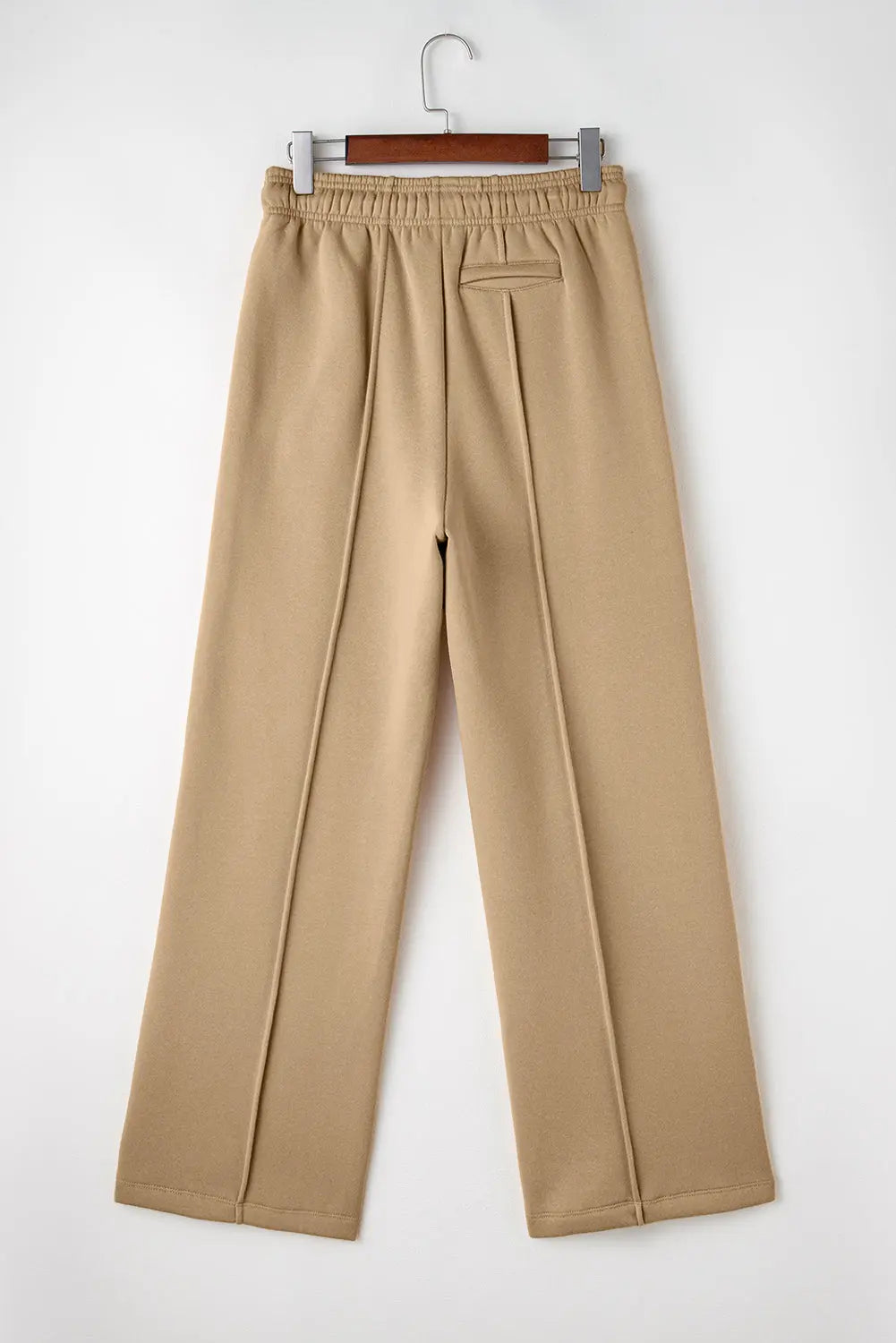 Smoke Grey Exposed Seam Drawstring High Waist Wide Leg Trousers Beagle Boutique Fashion Outlet
