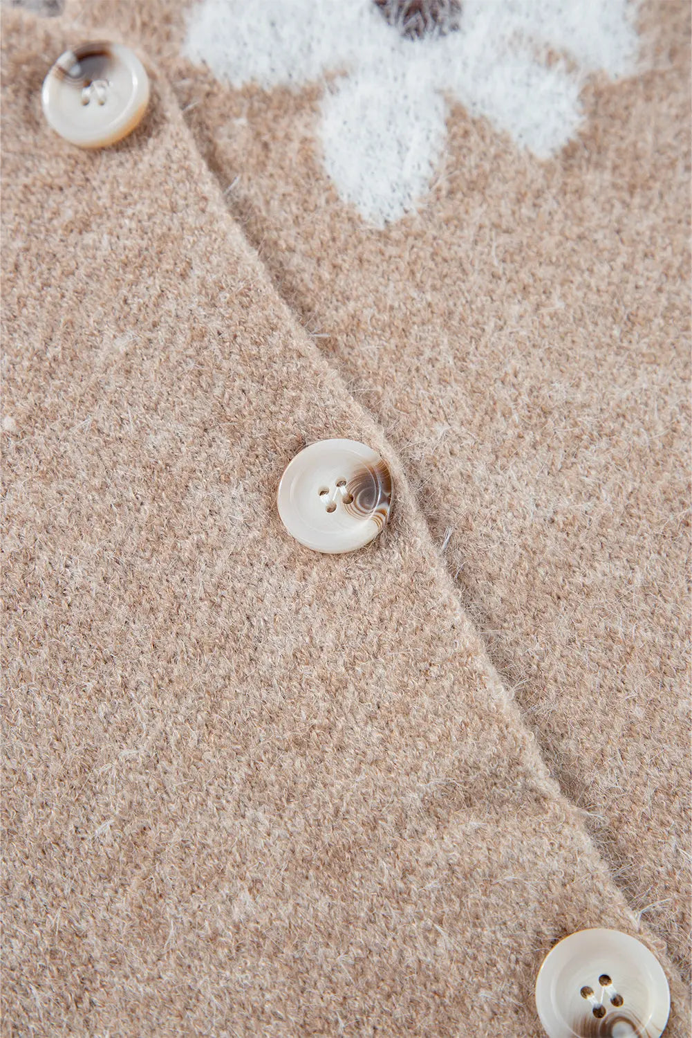 Smoke Grey Floral Print V Neck Knitted Button up Cardigan Beagle Boutique Fashion Outlet