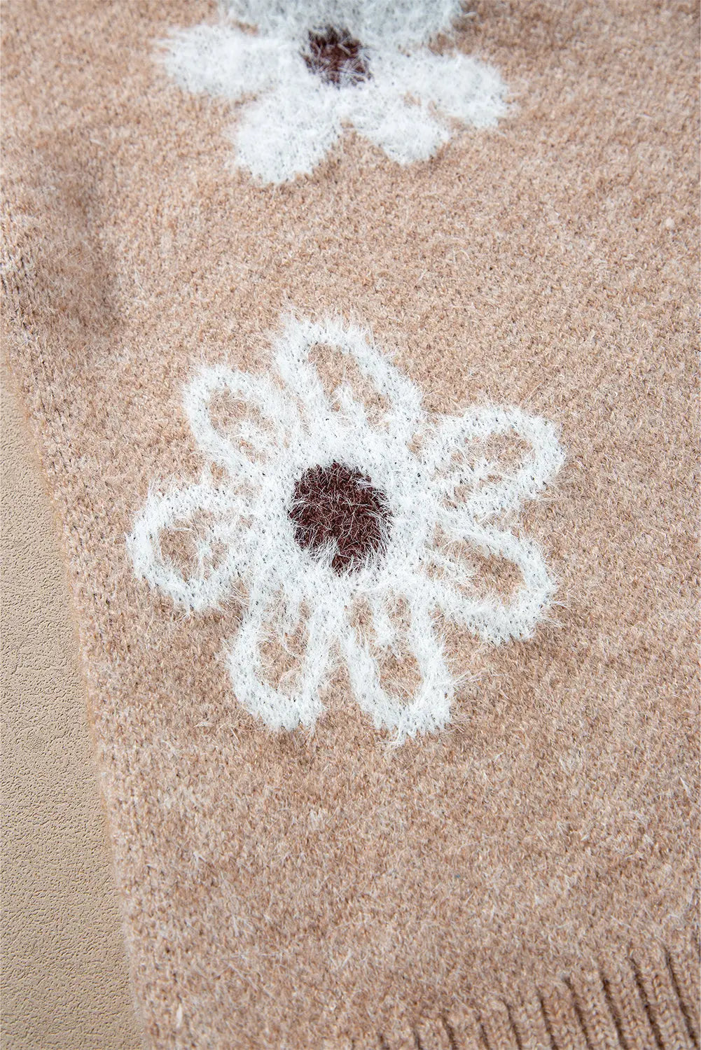 Smoke Grey Floral Print V Neck Knitted Button up Cardigan Beagle Boutique Fashion Outlet