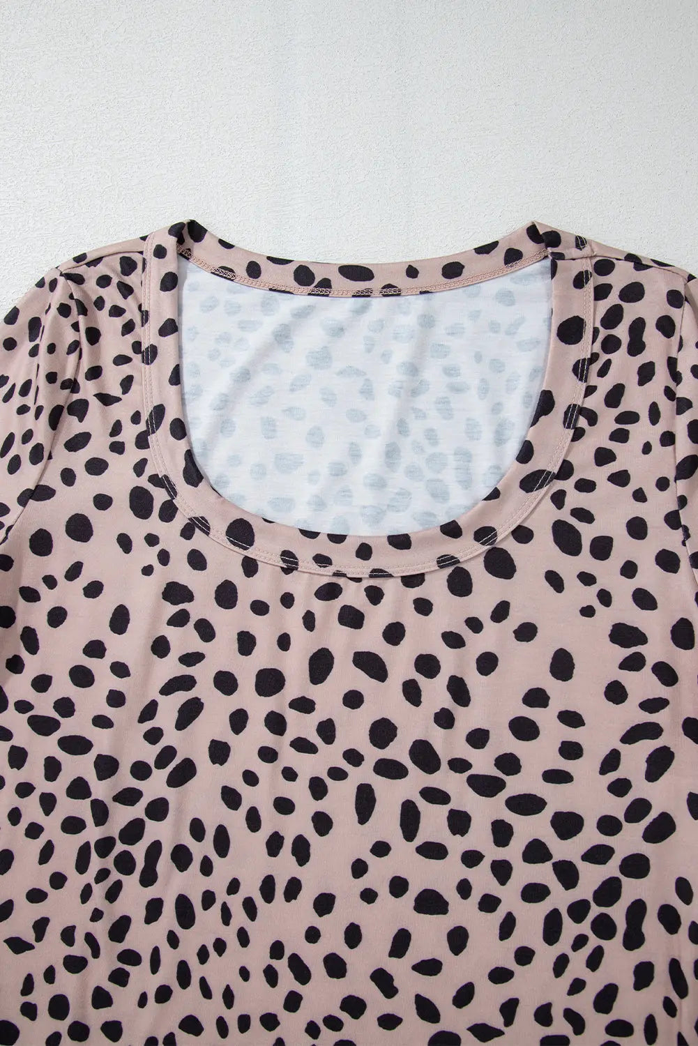 Smoke Grey Leopard Print Long Sleeve Scoop Neck Slim Fit Bodysuit Beagle Boutique Fashion Outlet