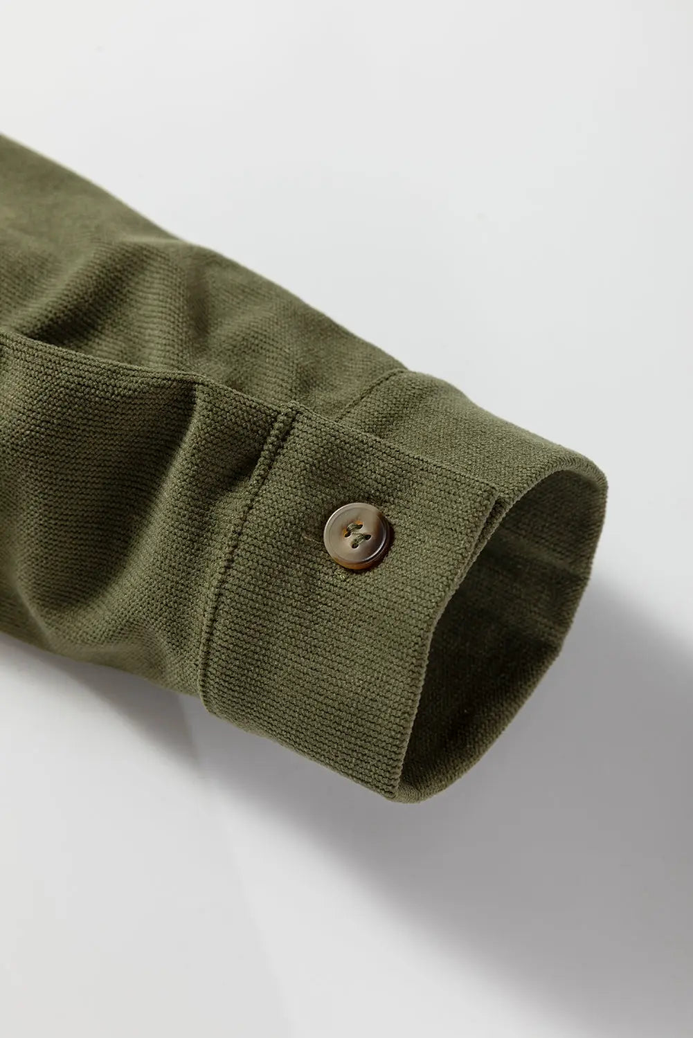 Soft Corduroy Half Button Collared Long Sleeve Mini Dress - eAura