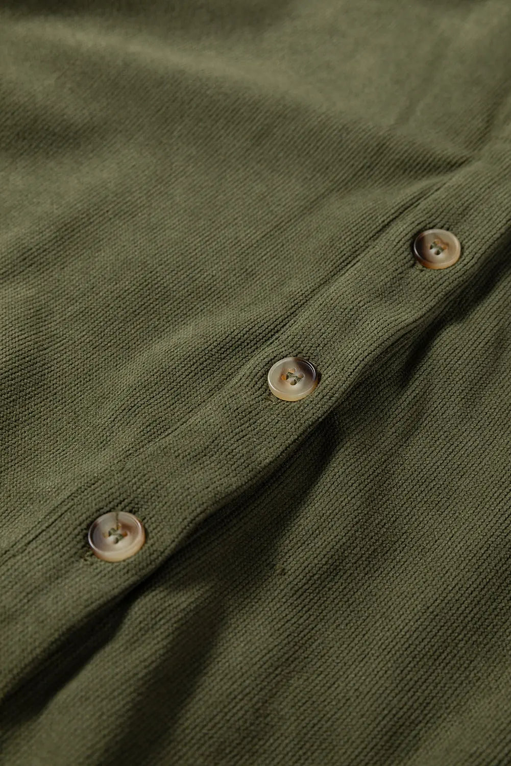 Soft Corduroy Half Button Collared Long Sleeve Mini Dress - eAura