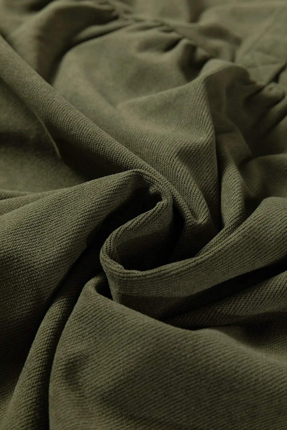 Soft Corduroy Half Button Collared Long Sleeve Mini Dress - eAura